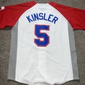 Texas Rangers Ian Kinsler #5 White MLB Baseball Jersey Sewn Men's Size L